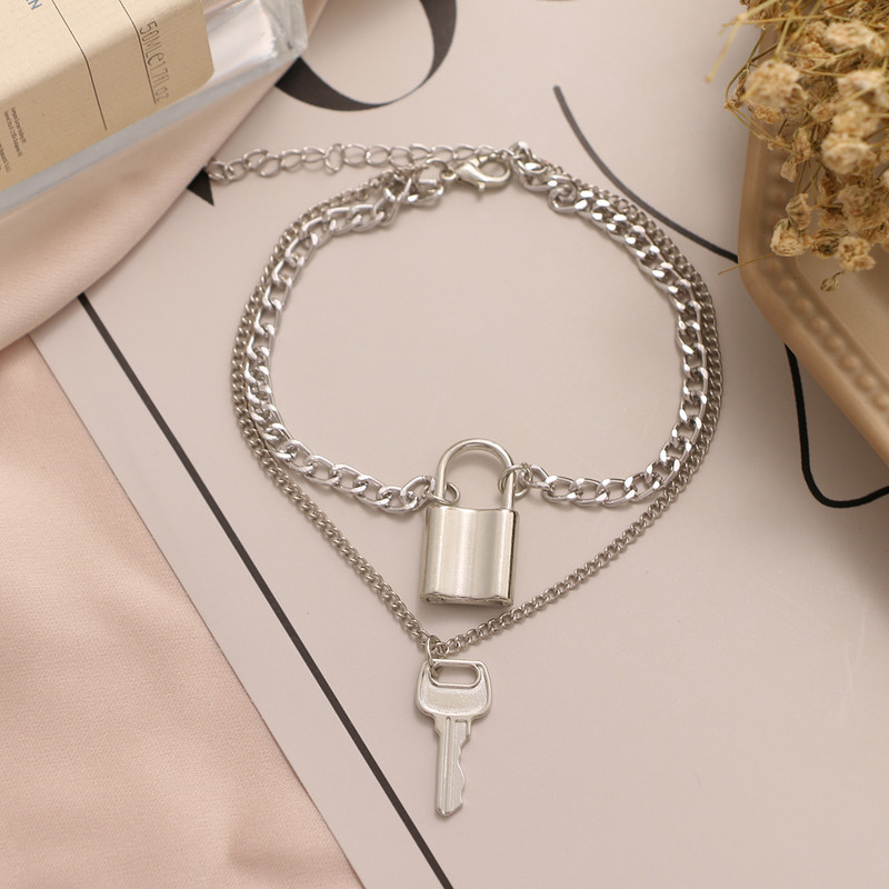 gleznă cu pandantiv cu cheie boemă în mai multe straturi, pentru femei, reglabilă, vintage, gotică, lanț gros, sandale desculțe, bijuterii pentru picioare, cadouri