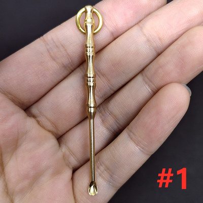 Vintage ορειχάλκινο μίνι κουτάλι φτυάρι Medicine Spoon Wax Tool Εργαλείο καθαρισμού αυτιών Charm dangles Κρεμαστό κλειδί/κολιέ Αξεσουάρ
