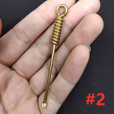 Vintage ορειχάλκινο μίνι κουτάλι φτυάρι Medicine Spoon Wax Tool Εργαλείο καθαρισμού αυτιών Charm dangles Κρεμαστό κλειδί/κολιέ Αξεσουάρ