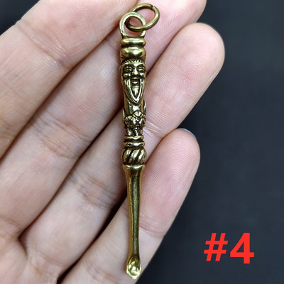 Vintage ορειχάλκινο μίνι κουτάλι φτυάρι Medicine Spoon Wax Tool Εργαλείο καθαρισμού αυτιών Charm dangles Κρεμαστό κλειδί/κολιέ Αξεσουάρ