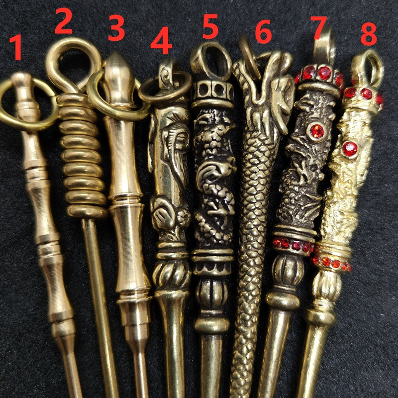 Vintage misiņa mini karote lāpsta Medicīnas karote vaska rīks ausu tīrīšanas rīks piekariņi atslēgu piekariņi/kaklarotas aksesuāri kulons