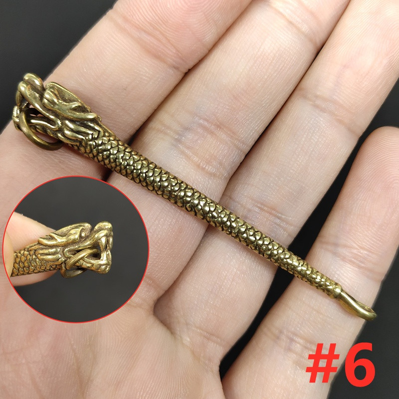 Vintage misiņa mini karote lāpsta Medicīnas karote vaska rīks ausu tīrīšanas rīks piekariņi atslēgu piekariņi/kaklarotas aksesuāri kulons