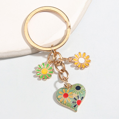Breloc drăguț, mini inimă de flori, breloc chei emailat, cadouri de suvenir pentru femei, fete, geantă, accesoriu, chei de mașină, bijuterii DIY
