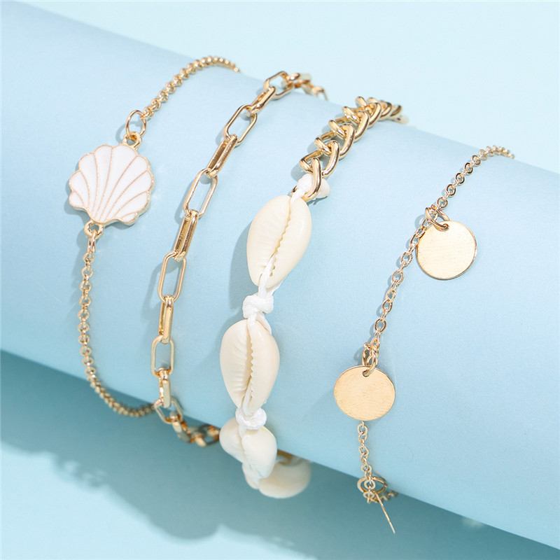 HI MAN 4 bucăți/set Hip-Hop Rock mixt rotund gleznă glazurată gleznă femei farmec de modă cadou de aniversare accesorii de bijuterii