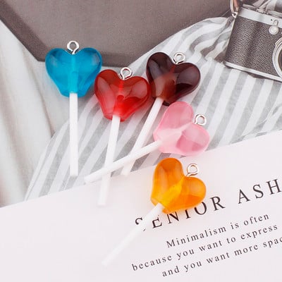 10 bucăți de bomboane de zahăr, acadele, brelocuri din rășină, descoperiri de bricolaj, kawaii 3D, breloc, cercei, bijuterii, accesorii pentru fabricarea de bijuterii