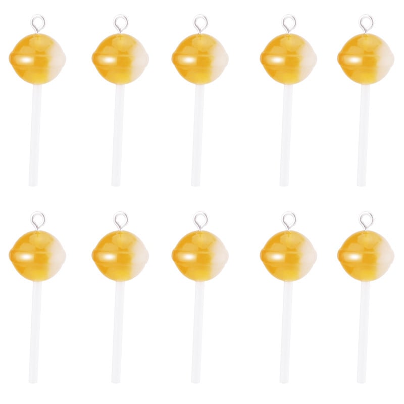 10 bucăți de bomboane de zahăr, acadele, brelocuri din rășină, descoperiri de bricolaj, kawaii 3D, breloc, cercei, bijuterii, accesorii pentru fabricarea de bijuterii