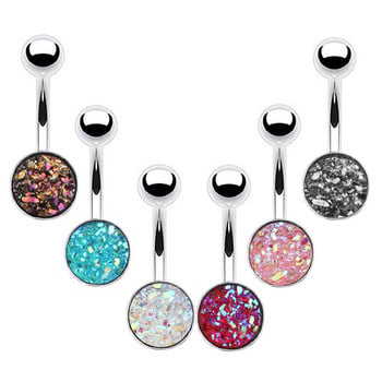 1/2Piece Glitter Belly Button Piercing Surgical Steel 14G Shiny Belly Bar Body Piercing Jewelry Sexy Navel Bar Cute Belly Ring