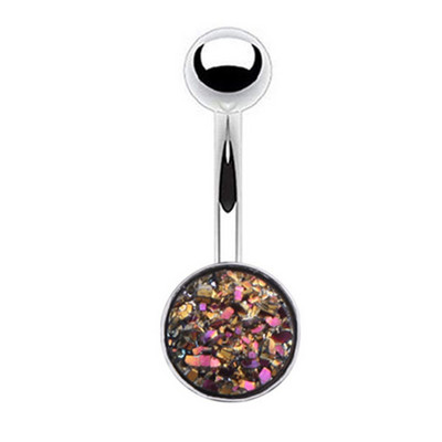 Piercing pentru buric cu sclipici, 1/2 bucată, oțel chirurgical, 14G, bară strălucitoare pentru buric, piercing pentru corp, bijuterii sexy pentru buric, inel drăguț pentru burtă