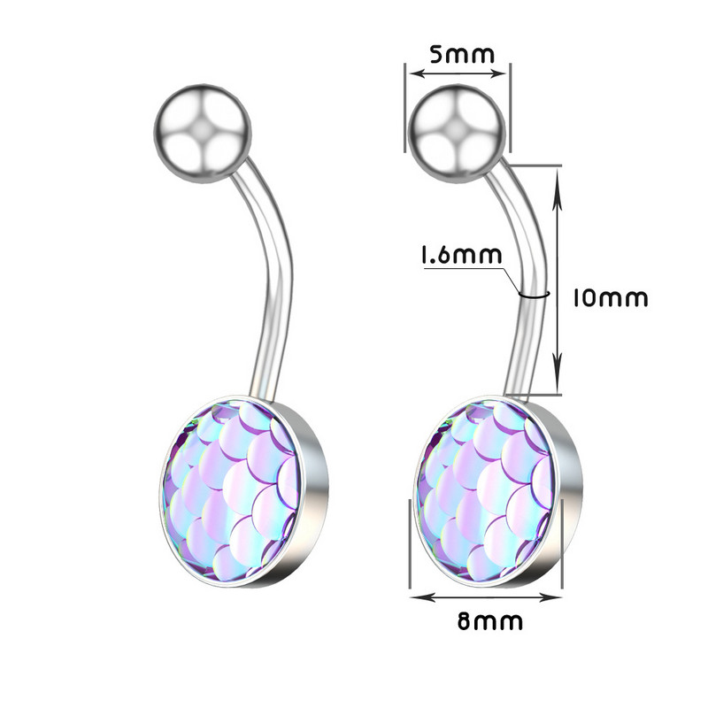 Piercing pentru buric cu sclipici, 1/2 bucată, oțel chirurgical, 14G, bară strălucitoare pentru buric, piercing pentru corp, bijuterii sexy pentru buric, inel drăguț pentru burtă