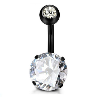 1/2 bucată inel de piercing pentru buric din cristal, oțel chirurgical 14G, zircon, piercing pentru burtă, inel de cristal pentru buric, piercing sexy pentru buric