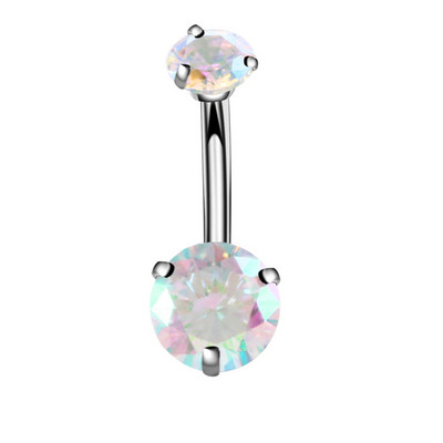1/2 bucată inel de piercing pentru buric din cristal, oțel chirurgical 14G, zircon, piercing pentru burtă, inel de cristal pentru buric, piercing sexy pentru buric