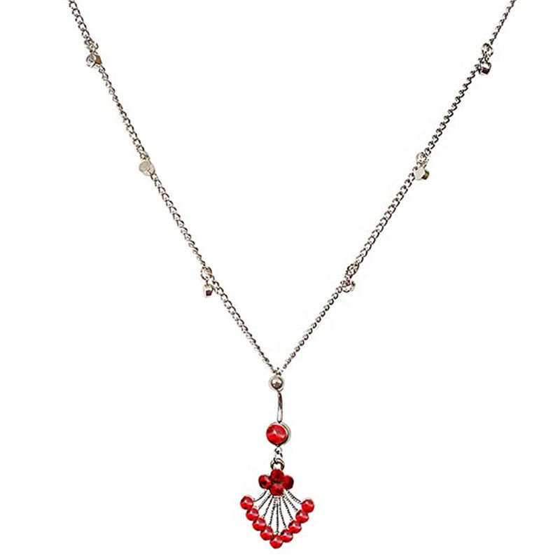 1 bucată de cristal piercing burtă lanț din oțel chirurgical 14G coada de păun inel pentru buric cu lanț pentru talie inel pentru burtă bijuterii