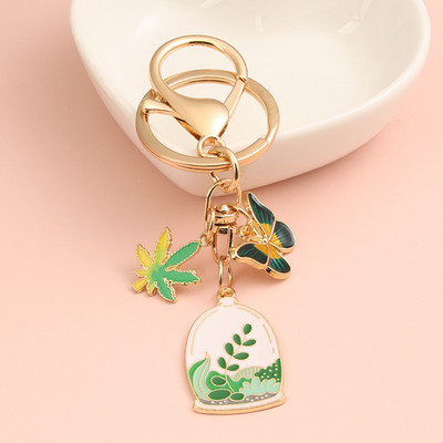 Breloc email drăguț, fluture, frunze de arțar, cactus, breloc cheie plante, lanțuri cheie, cadouri suvenir pentru femei, bărbați, bijuterii lucrate manual