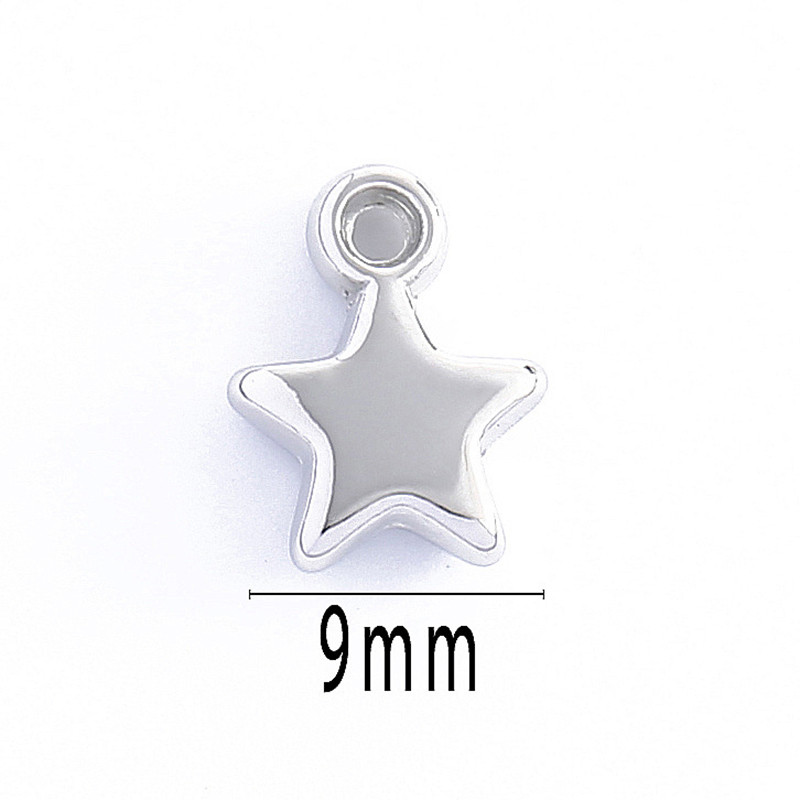 100 бр. 9 mm Star Bead Charm Златно и сребърно покритие CCB Пластмасова малка висулка за Направи си сам изработка на бижута Гривна Колие Обеца Висулка