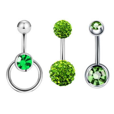 Set de 3 bucăți din oțel inoxidabil pentru piercing pentru buric, inel sclav, piercing la buric, în vrac, drăguț, pachet pentru piercing pentru buric Ombligo Lote