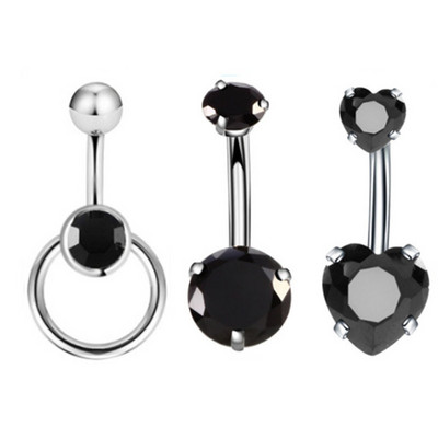 Set de 3 bucăți din oțel inoxidabil pentru piercing pentru buric, inel sclav, piercing la buric, în vrac, drăguț, pachet pentru piercing pentru buric Ombligo Lote