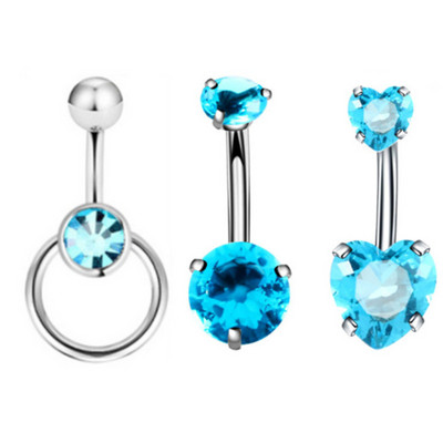 Set de 3 bucăți din oțel inoxidabil pentru piercing pentru buric, inel sclav, piercing la buric, în vrac, drăguț, pachet pentru piercing pentru buric Ombligo Lote