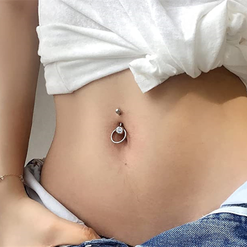 Set de 3 bucăți din oțel inoxidabil pentru piercing pentru buric, inel sclav, piercing la buric, în vrac, drăguț, pachet pentru piercing pentru buric Ombligo Lote