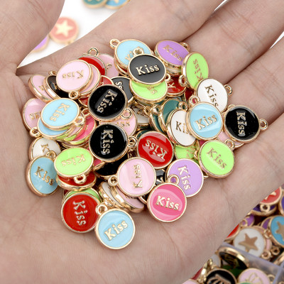 12x14mm Dulce Dragoste Inimă Email DIY Farmecul Din aliaj de aur Pandantiv pentru Cercei DIY Fabricarea de bijuterii Accesorii ornamentale Comerț cu ridicata 10 buc