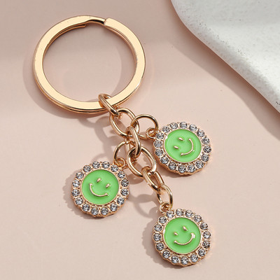 Breloc drăguț emailat Smile Face Breloc Breloc rotund Cadouri de prietenie pentru femei Bărbați Accesoriu geantă Bijuterii lucrate manual DIY