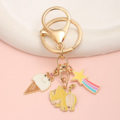 Slatki emajlirani privjesak za ključeve Sladoled Zvijezda padalica Mačka Privjesak za ključeve Životinjski privjesci za ključeve Suveniri Pokloni za žene Muškarci DIY ručno izrađeni nakit