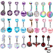 Set de piercing cu gheare pentru buric, 4 buc, oțel chirurgical, cristal, piercing pentru buric, vrac, femei, albină, pentru buric, pachet, Cz, inel pentru burtă, lot Ombligo