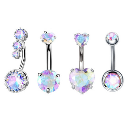 Set de piercing cu gheare pentru buric, 4 buc, oțel chirurgical, cristal, piercing pentru buric, vrac, femei, albină, pentru buric, pachet, Cz, inel pentru burtă, lot Ombligo