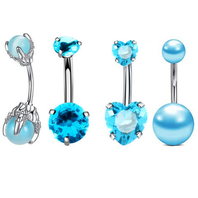 Set de piercing cu gheare pentru buric, 4 buc, oțel chirurgical, cristal, piercing pentru buric, vrac, femei, albină, pentru buric, pachet, Cz, inel pentru burtă, lot Ombligo
