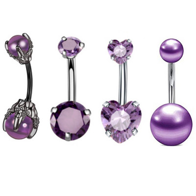 Set de piercing cu gheare pentru buric, 4 buc, oțel chirurgical, cristal, piercing pentru buric, vrac, femei, albină, pentru buric, pachet, Cz, inel pentru burtă, lot Ombligo