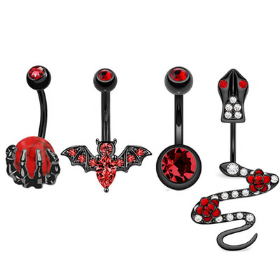 Set de piercing cu gheare pentru buric, 4 buc, oțel chirurgical, cristal, piercing pentru buric, vrac, femei, albină, pentru buric, pachet, Cz, inel pentru burtă, lot Ombligo