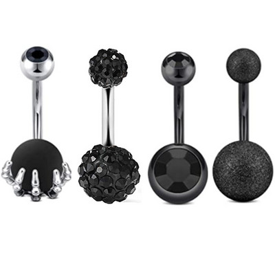 Set de piercing cu gheare pentru buric, 4 buc, oțel chirurgical, cristal, piercing pentru buric, vrac, femei, albină, pentru buric, pachet, Cz, inel pentru burtă, lot Ombligo