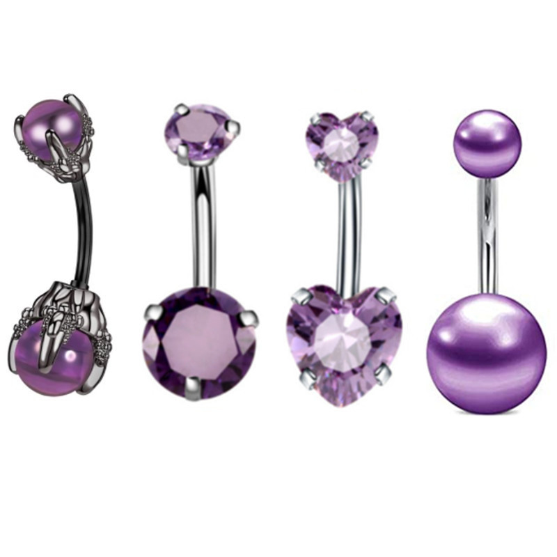 Set de piercing cu gheare pentru buric, 4 buc, oțel chirurgical, cristal, piercing pentru buric, vrac, femei, albină, pentru buric, pachet, Cz, inel pentru burtă, lot Ombligo