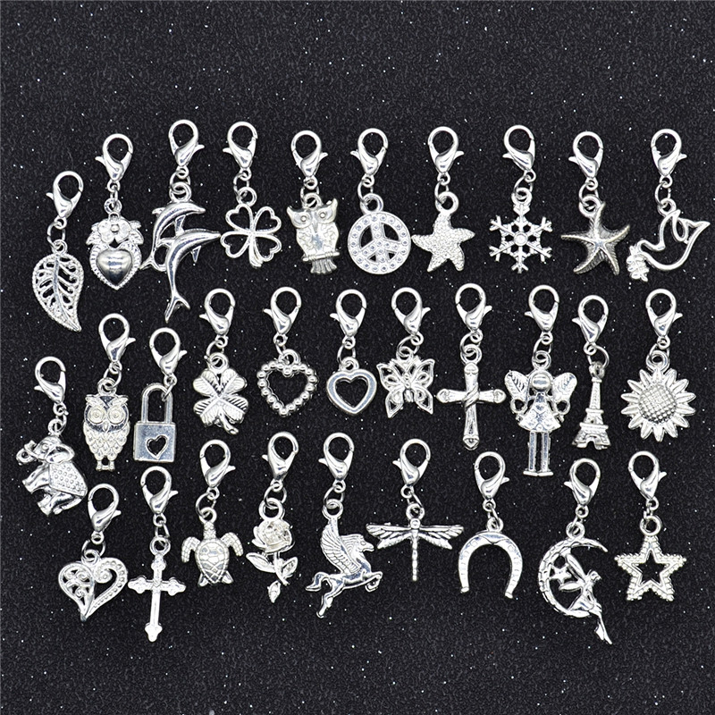 YuenZ 30 de bucăți stiluri mixte animale inimă frunze flori farmec închizătoare homar brățară pandantive bijuterii bricolaj pentru realizarea de accesorii