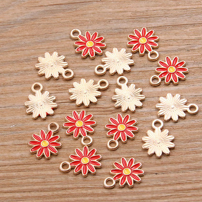 20 buc 7 culori 10x13 mm aliaj metal picătură ulei colorblock margarete farmec plantă pandantiv pentru bricolaj brățară colier bijuterii