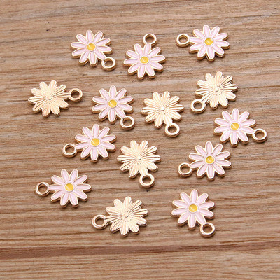 20 buc 7 culori 10x13 mm aliaj metal picătură ulei colorblock margarete farmec plantă pandantiv pentru bricolaj brățară colier bijuterii