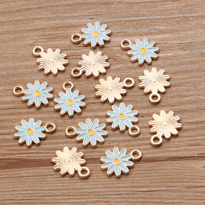 20 buc 7 culori 10x13 mm aliaj metal picătură ulei colorblock margarete farmec plantă pandantiv pentru bricolaj brățară colier bijuterii