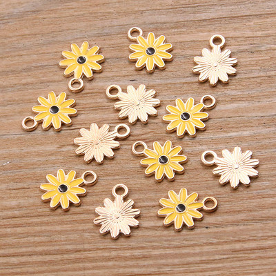 20 buc 7 culori 10x13 mm aliaj metal picătură ulei colorblock margarete farmec plantă pandantiv pentru bricolaj brățară colier bijuterii