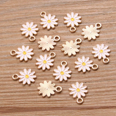 20 buc 7 culori 10x13 mm aliaj metal picătură ulei colorblock margarete farmec plantă pandantiv pentru bricolaj brățară colier bijuterii