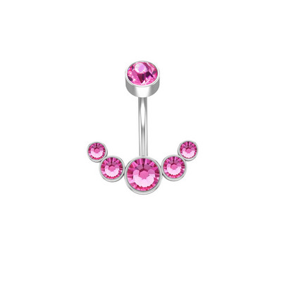 1 részes sebészeti acél női kristály hasgombos piercing 14G szexi hasgyűrű rózsa arany fekete cirkon köldök piercing rúd ékszer