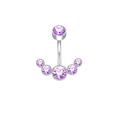1 részes sebészeti acél női kristály hasgombos piercing 14G szexi hasgyűrű rózsa arany fekete cirkon köldök piercing rúd ékszer