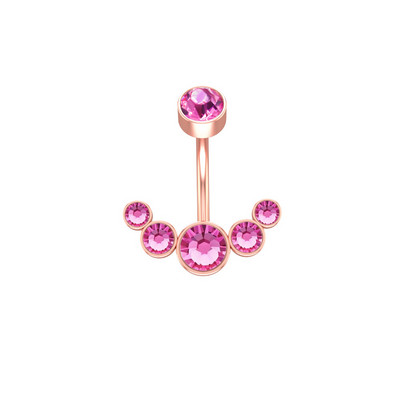 1 részes sebészeti acél női kristály hasgombos piercing 14G szexi hasgyűrű rózsa arany fekete cirkon köldök piercing rúd ékszer