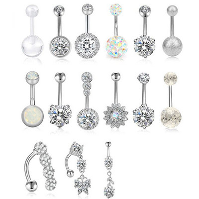 Set de piercing pentru buric floare din oțel inoxidabil 14G Piercing pentru buric fluture vrac Pachet de piercing pentru buric sexy Lot de inele pentru buric