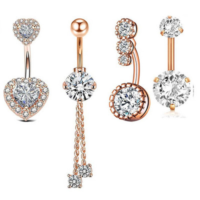 Set de piercing pentru buric floare din oțel inoxidabil 14G Piercing pentru buric fluture vrac Pachet de piercing pentru buric sexy Lot de inele pentru buric