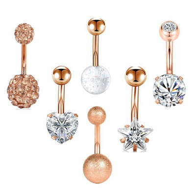 Set de piercing pentru buric floare din oțel inoxidabil 14G Piercing pentru buric fluture vrac Pachet de piercing pentru buric sexy Lot de inele pentru buric