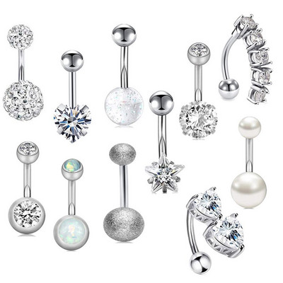 Set de piercing pentru buric floare din oțel inoxidabil 14G Piercing pentru buric fluture vrac Pachet de piercing pentru buric sexy Lot de inele pentru buric