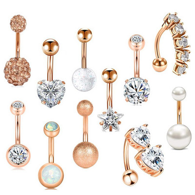 Set de piercing pentru buric floare din oțel inoxidabil 14G Piercing pentru buric fluture vrac Pachet de piercing pentru buric sexy Lot de inele pentru buric