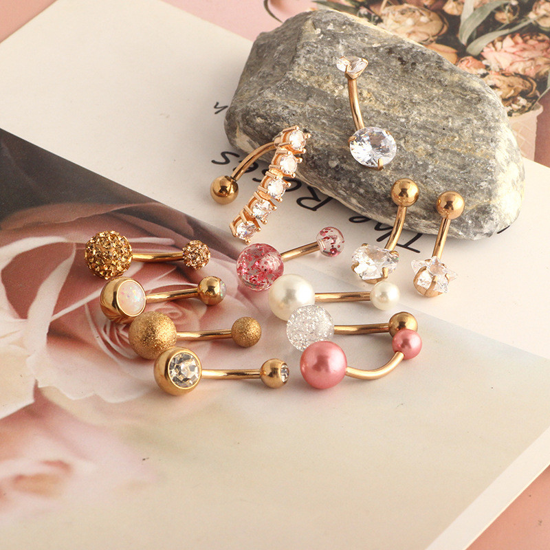 Set de piercing pentru buric floare din oțel inoxidabil 14G Piercing pentru buric fluture vrac Pachet de piercing pentru buric sexy Lot de inele pentru buric