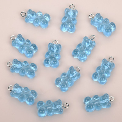 10 τμχ Πολύχρωμα Gummy Bear Κρεμαστό Γούρια για Κολιέ Βραχιόλι Diy Σκουλαρίκια Κοσμήματα Αρκούδες Δώρο του Αγίου Βαλεντίνου 2,1*1,1cm