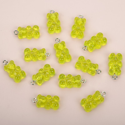 10 τμχ Πολύχρωμα Gummy Bear Κρεμαστό Γούρια για Κολιέ Βραχιόλι Diy Σκουλαρίκια Κοσμήματα Αρκούδες Δώρο του Αγίου Βαλεντίνου 2,1*1,1cm