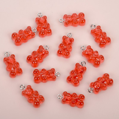 10 τμχ Πολύχρωμα Gummy Bear Κρεμαστό Γούρια για Κολιέ Βραχιόλι Diy Σκουλαρίκια Κοσμήματα Αρκούδες Δώρο του Αγίου Βαλεντίνου 2,1*1,1cm